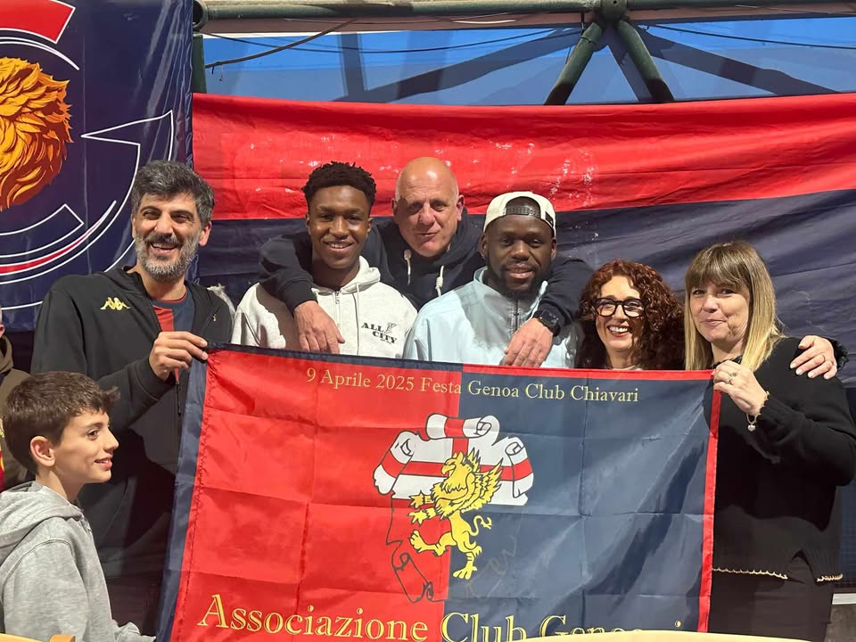 Genoa Club Chiavari, la festa per l’anniversario: presenti anche Onana e Ahanor